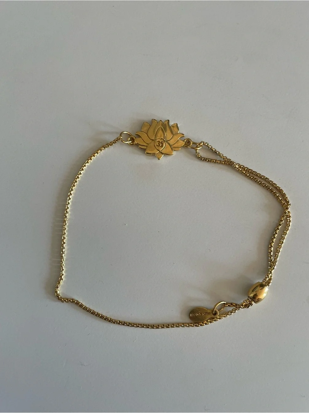 Alex and Ani Gold Lotus Pull Chain Bracelet